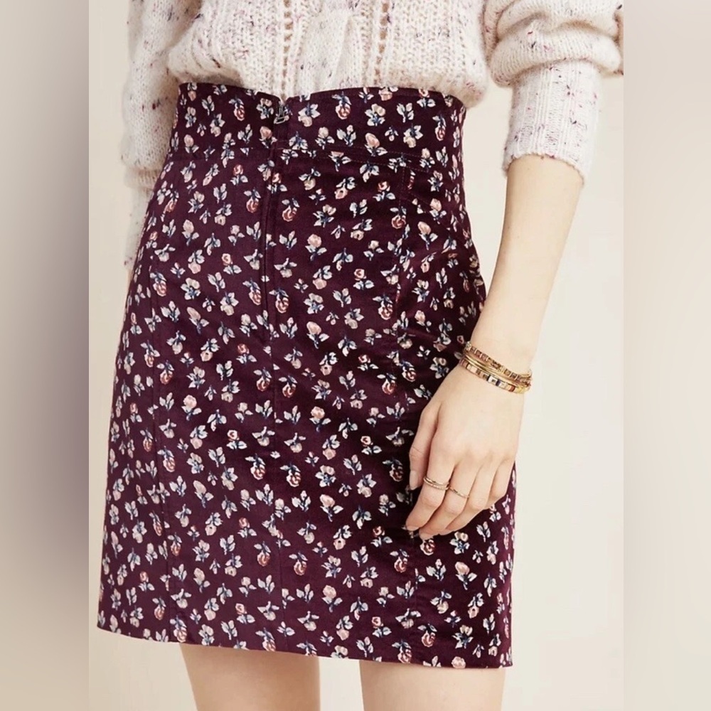 La Vie Rebecca Taylor Cherise floral corduroy skirt, small